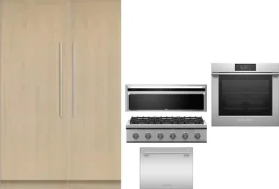6 Piece Package Includes Refrigerator, Freezer, Cooktop, Wall Oven, Hood And Dishwasher